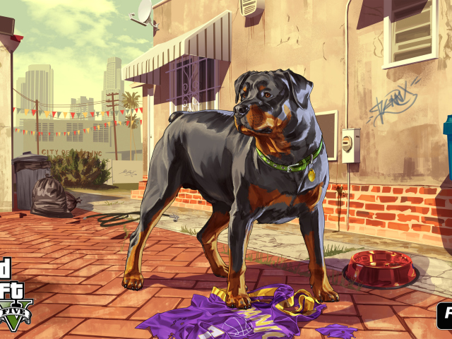 Grand Theft Auto V Dog wallpaper 640x480