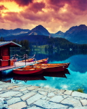 Fondo de pantalla Beautiful Lake Sunset 128x160