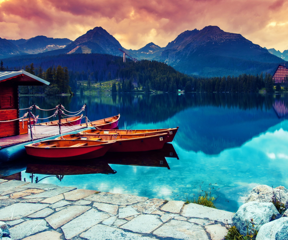 Beautiful Lake Sunset screenshot #1 960x800