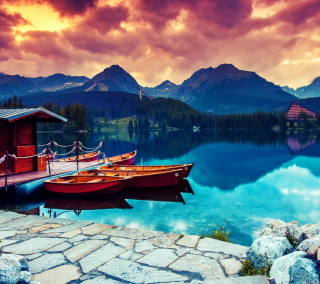 Beautiful Lake Sunset papel de parede para celular para iPad 2