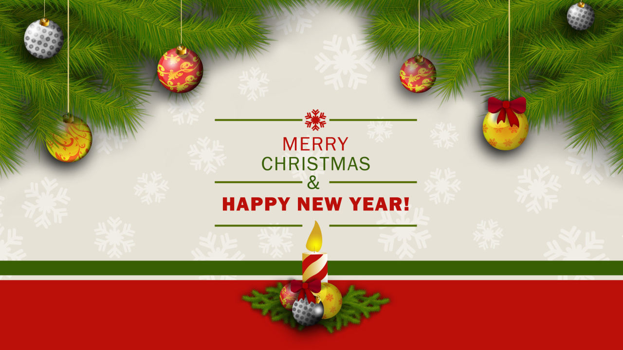 Fondo de pantalla Merry Christmas and Happy New Year 1280x720