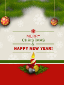 Das Merry Christmas and Happy New Year Wallpaper 132x176
