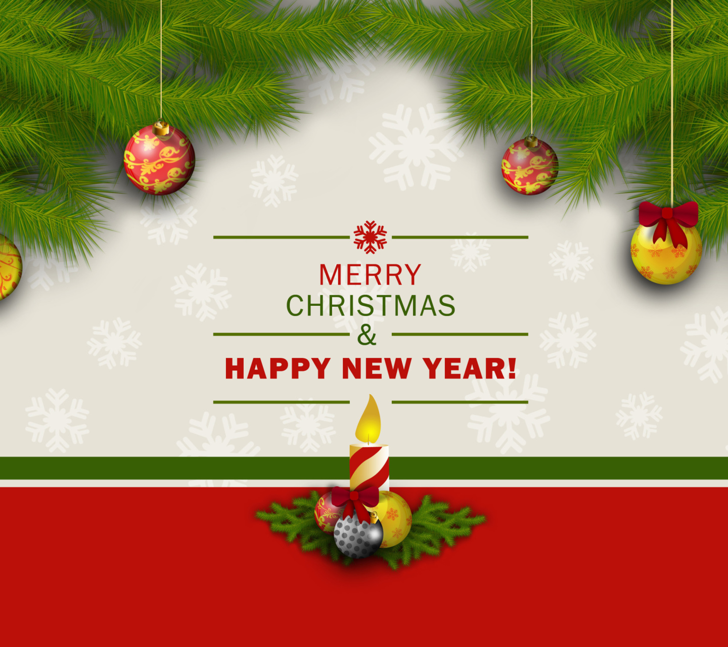 Merry Christmas and Happy New Year wallpaper 1440x1280