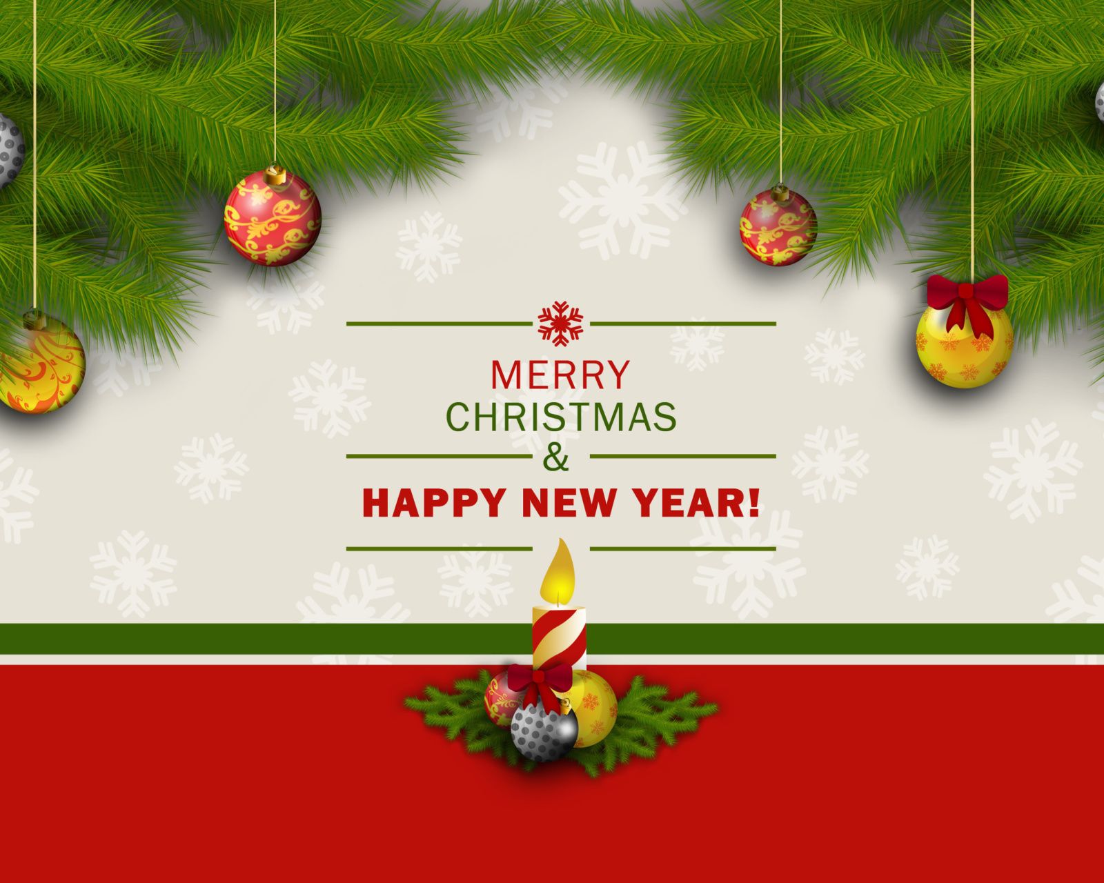 Merry Christmas and Happy New Year wallpaper 1600x1280