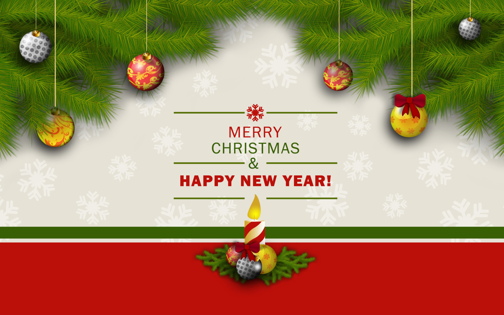 Merry Christmas and Happy New Year wallpaper 1920x1200