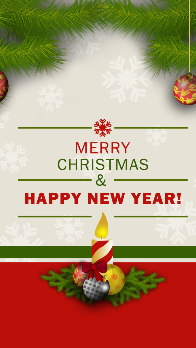 Sfondi Merry Christmas and Happy New Year 640x1136