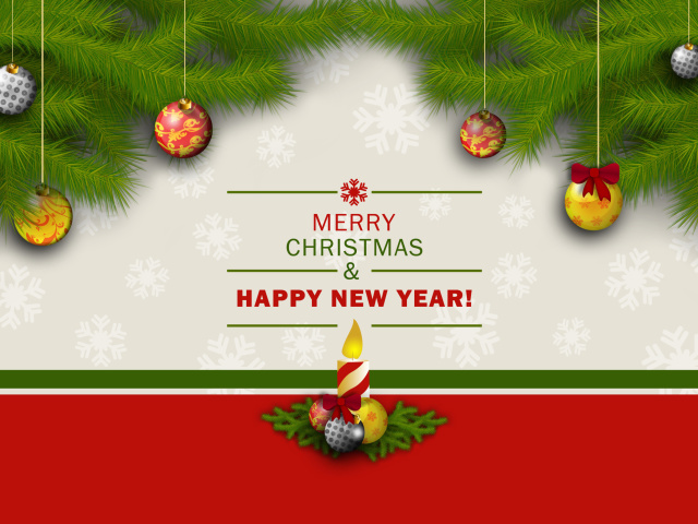 Das Merry Christmas and Happy New Year Wallpaper 640x480