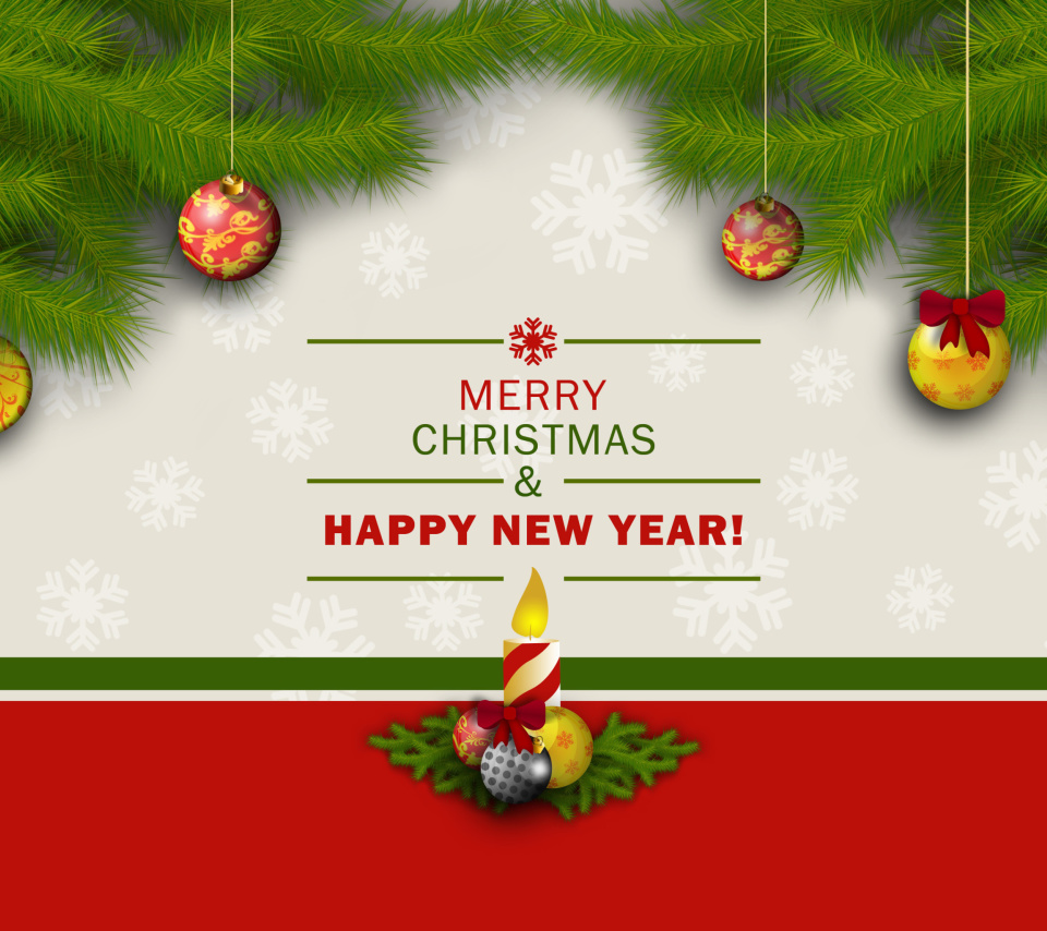 Das Merry Christmas and Happy New Year Wallpaper 960x854