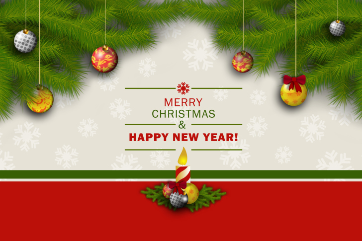 Das Merry Christmas and Happy New Year Wallpaper