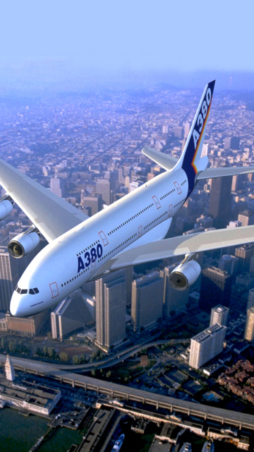 Обои Airbus A380 360x640