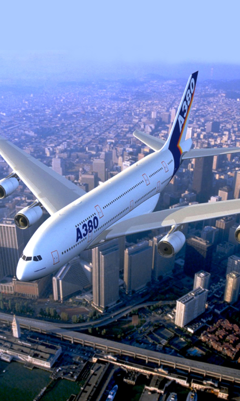 Fondo de pantalla Airbus A380 480x800