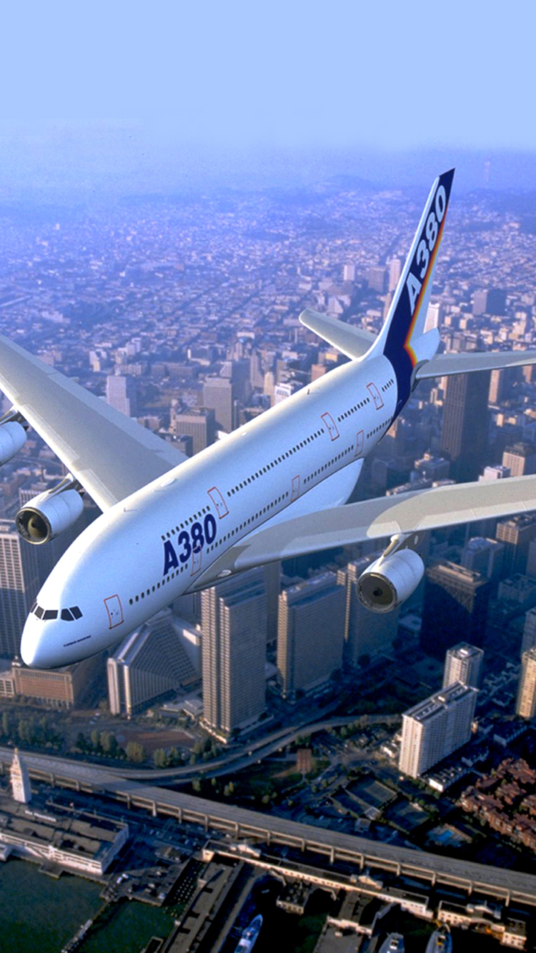 Fondo de pantalla Airbus A380 750x1334