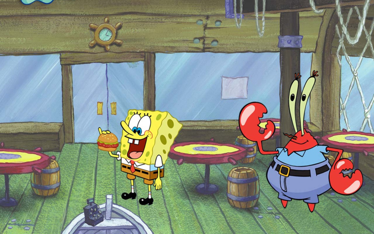 Spongebob And Crab wallpaper 1280x800