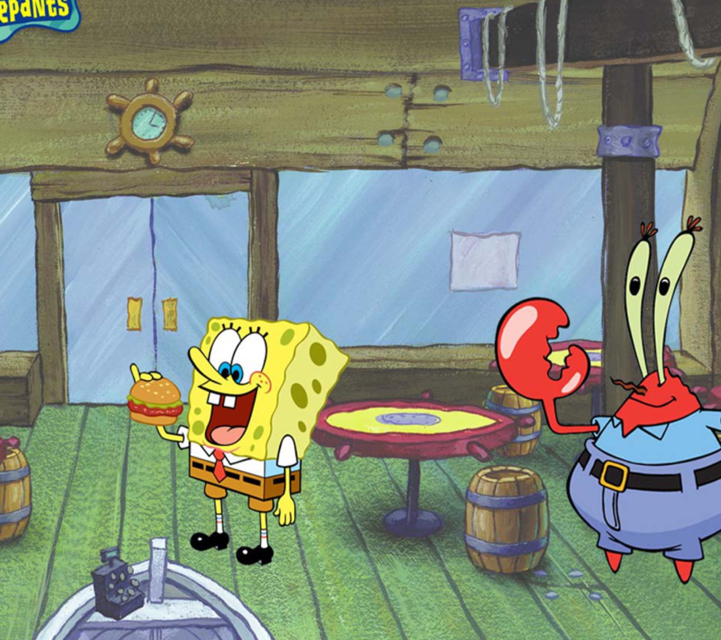 Обои Spongebob And Crab 1440x1280
