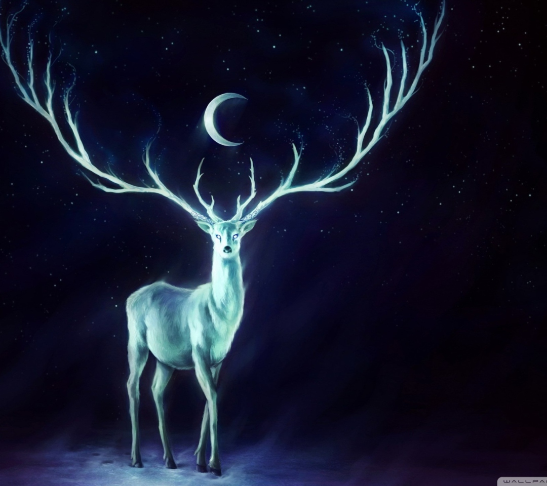 Magic Deer Painting wallpaper 1080x960
