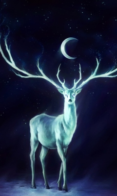 Sfondi Magic Deer Painting 240x400