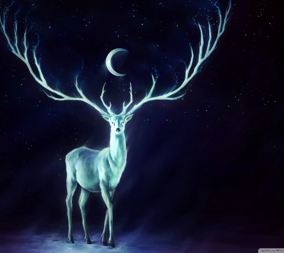 Das Magic Deer Painting Wallpaper 960x854