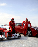 Fondo de pantalla Fernando Alonso in Ferrari 128x160