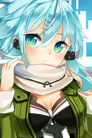 Das Sinon Anime Girl, Sword Art Wallpaper 320x480