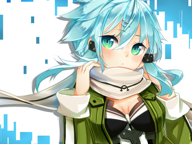 Fondo de pantalla Sinon Anime Girl, Sword Art 640x480
