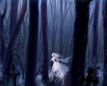 Sfondi White Princess In Dark Forest 220x176