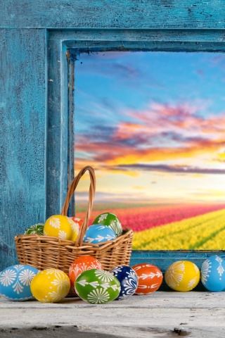 Easter still life wallpaper 320x480