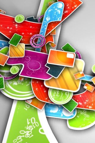 Colorful Abstract 3D Art wallpaper 320x480