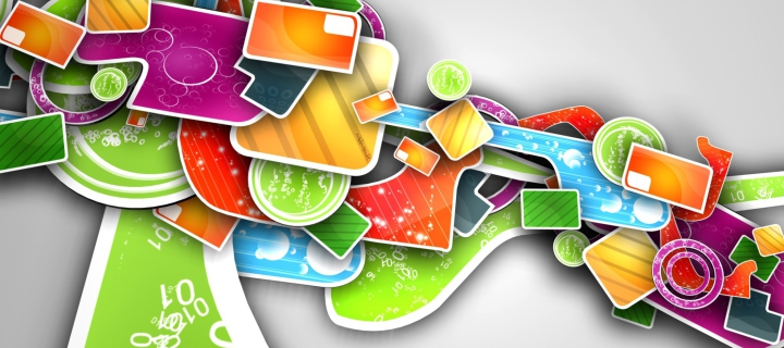 Colorful Abstract 3D Art wallpaper 720x320