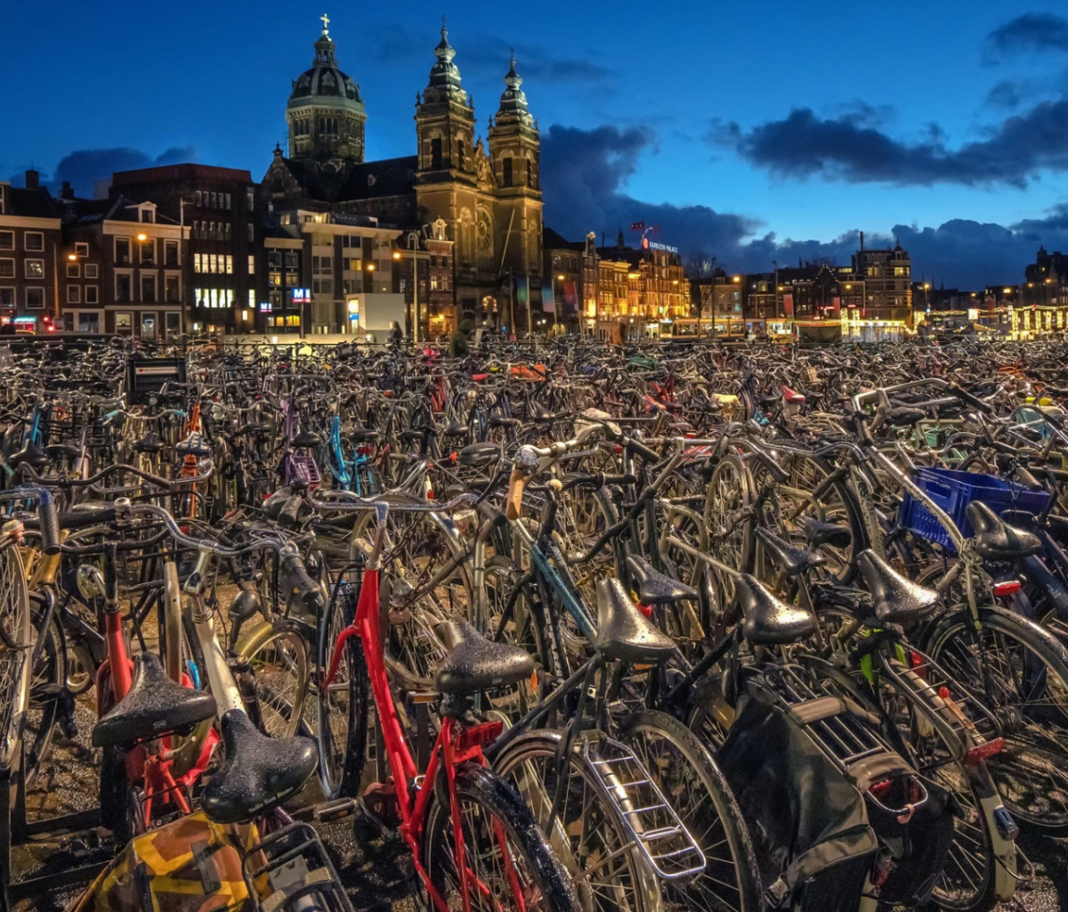 Das Amsterdam Bike Parking Wallpaper 1200x1024