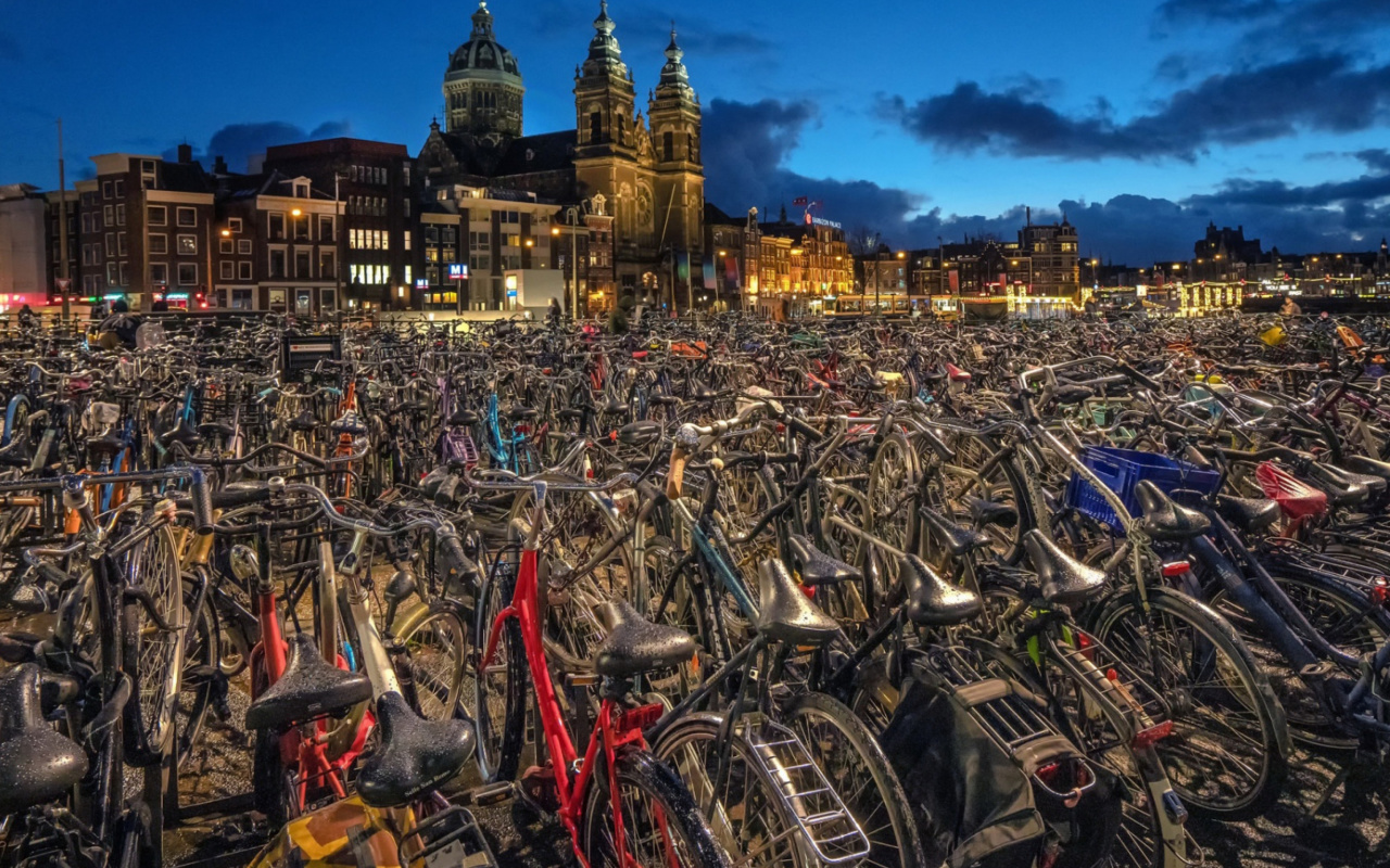 Fondo de pantalla Amsterdam Bike Parking 1280x800