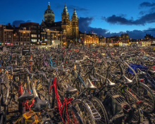 Das Amsterdam Bike Parking Wallpaper 220x176