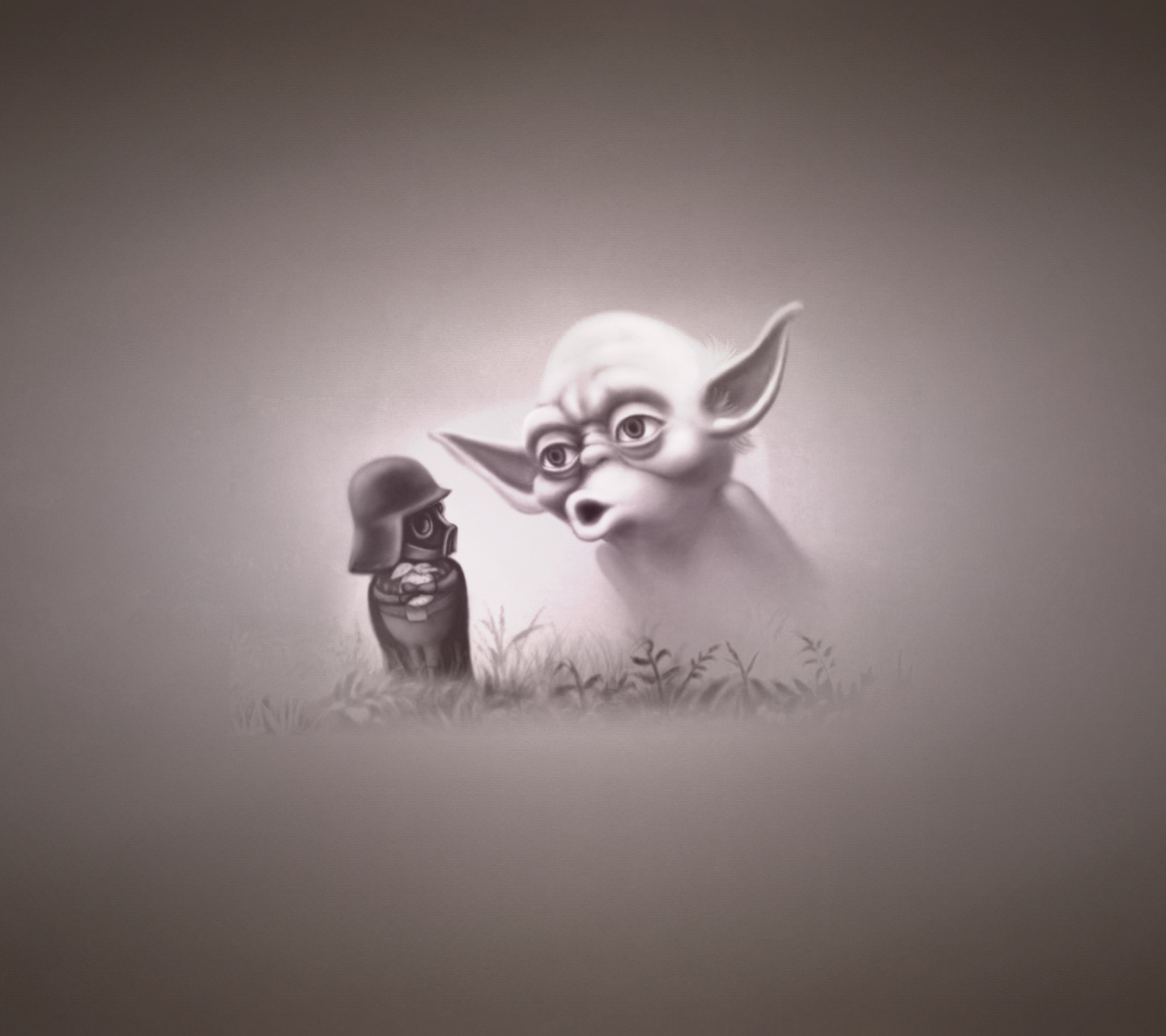 Screenshot №1 pro téma Darth Vader In The Fog 1440x1280