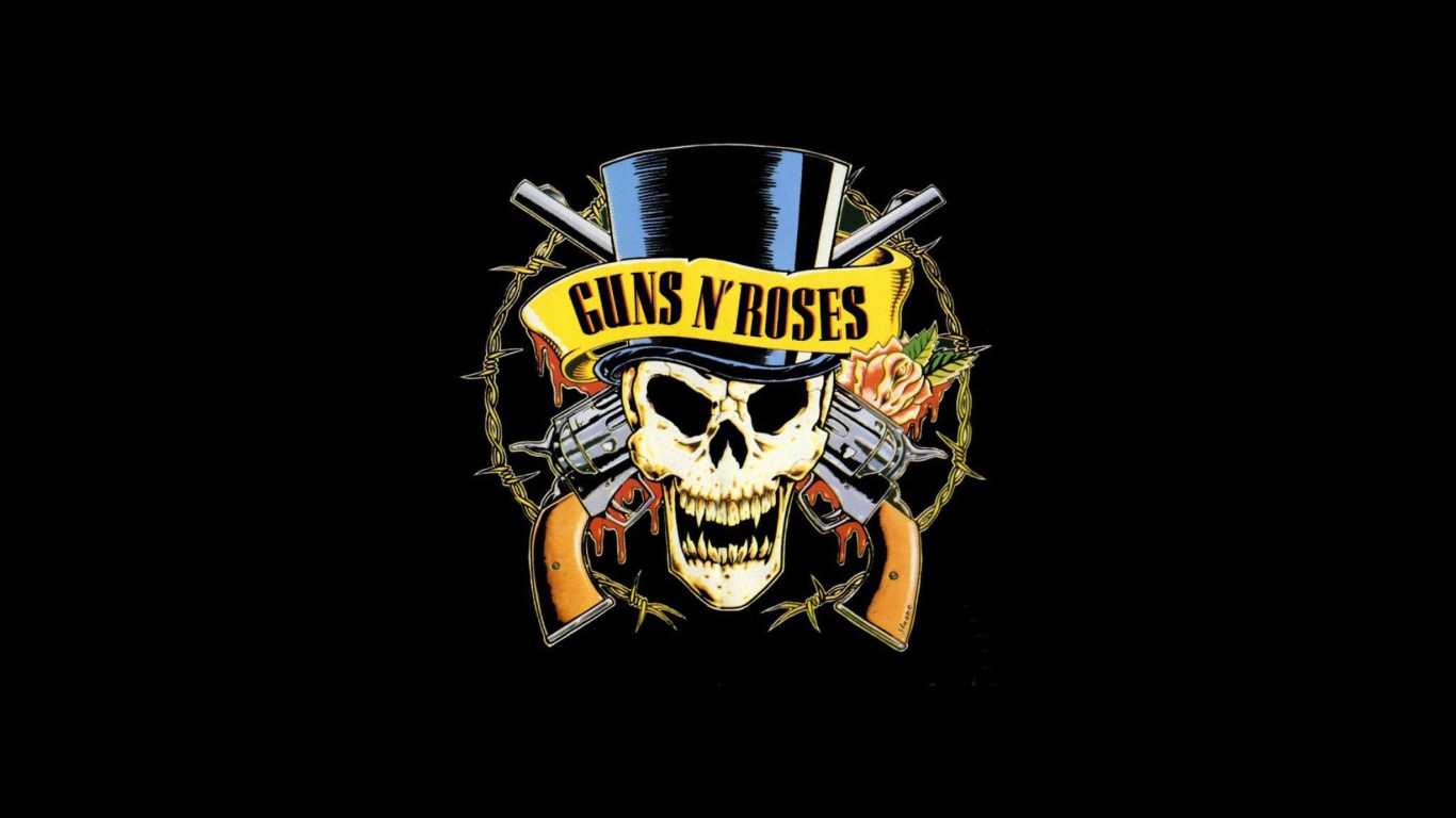 Das Guns'n'roses Logo Wallpaper 1366x768