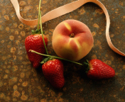 Das Strawberry And Peach Wallpaper 176x144