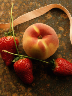 Strawberry And Peach wallpaper 240x320