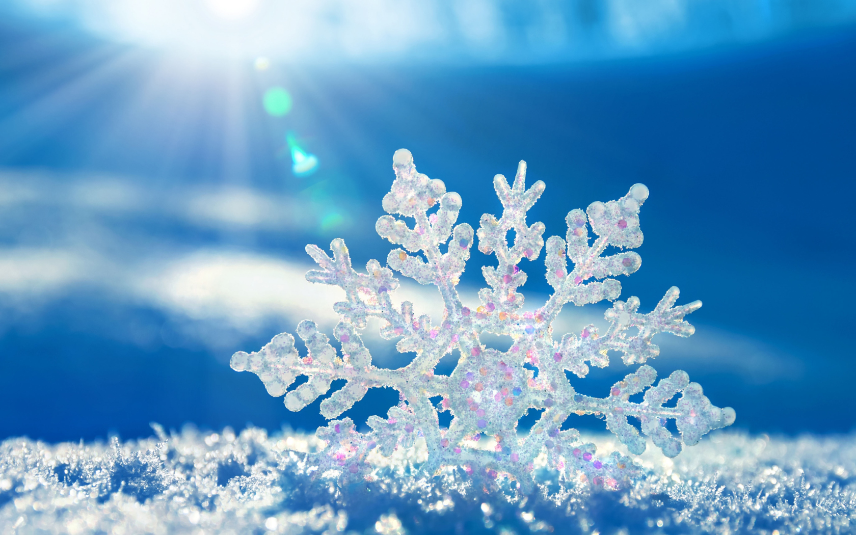 Sfondi Snowflake In Sunlight 1680x1050