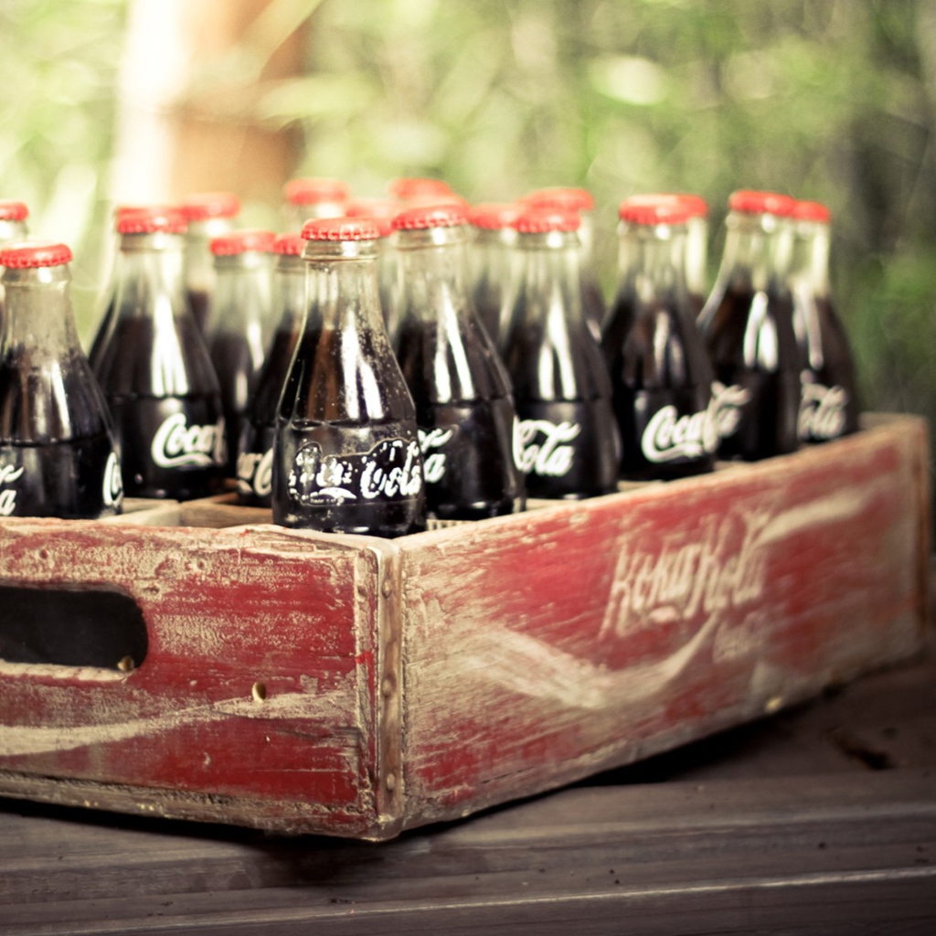 Vintage Coca-Cola Bottles wallpaper 1024x1024