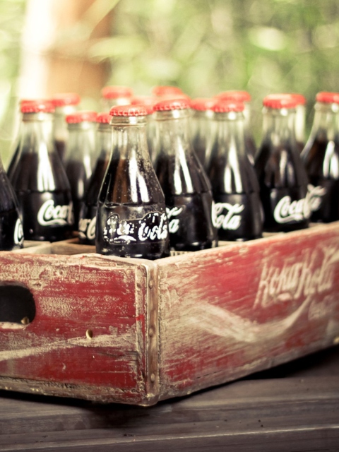 Fondo de pantalla Vintage Coca-Cola Bottles 480x640