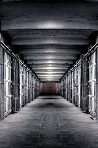 Inside in Alcatraz Prison wallpaper 320x480
