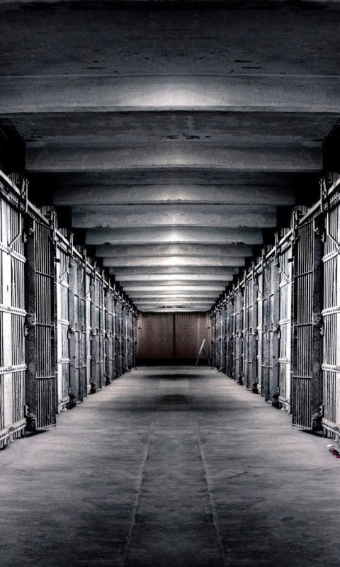 Inside in Alcatraz Prison wallpaper 480x800