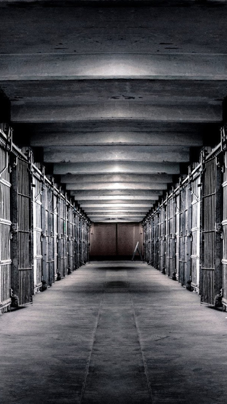 Inside in Alcatraz Prison wallpaper 750x1334