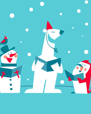 Kostenloses Christmas Cartoon Wallpaper für Nokia C2-03