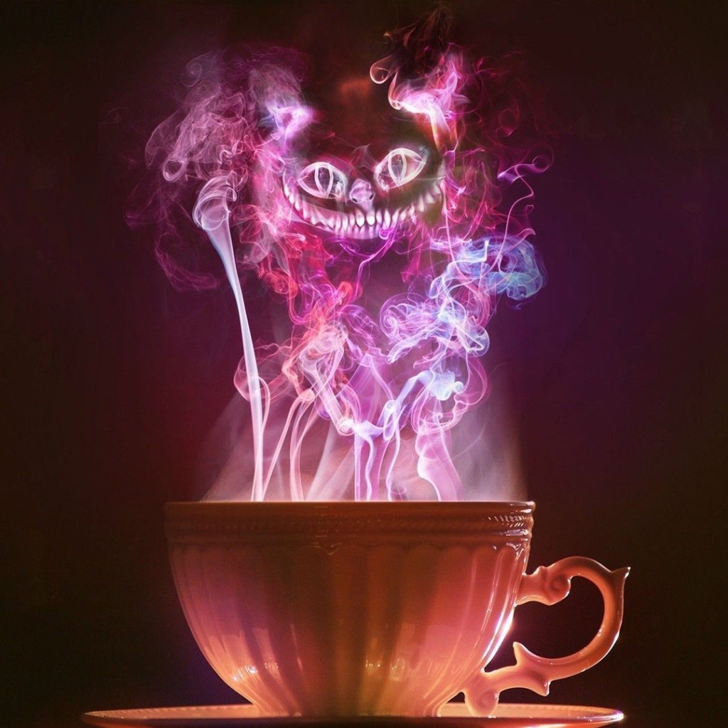 Das Cheshire Cat Mystical Smoke Wallpaper 1024x1024
