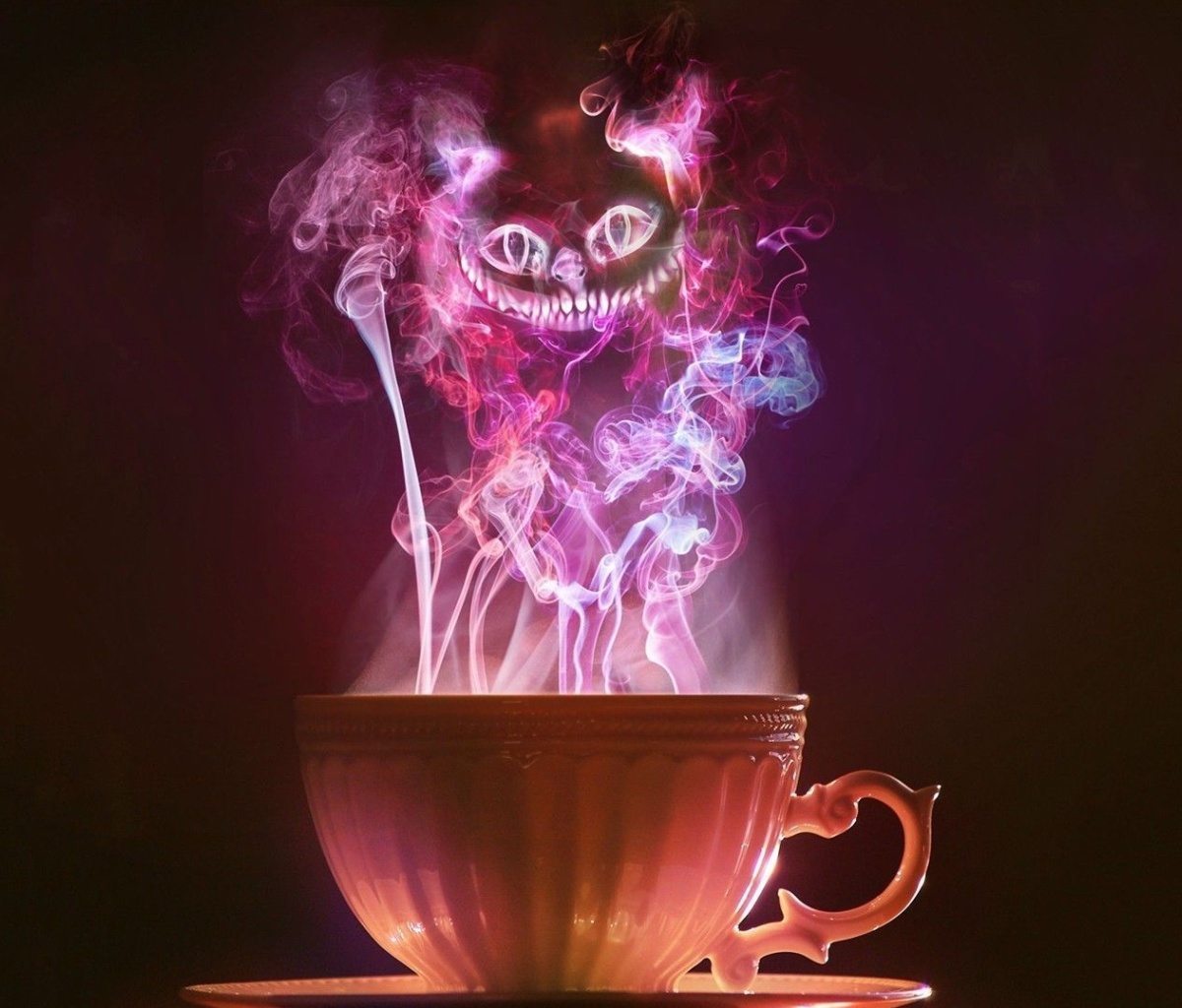 Das Cheshire Cat Mystical Smoke Wallpaper 1200x1024