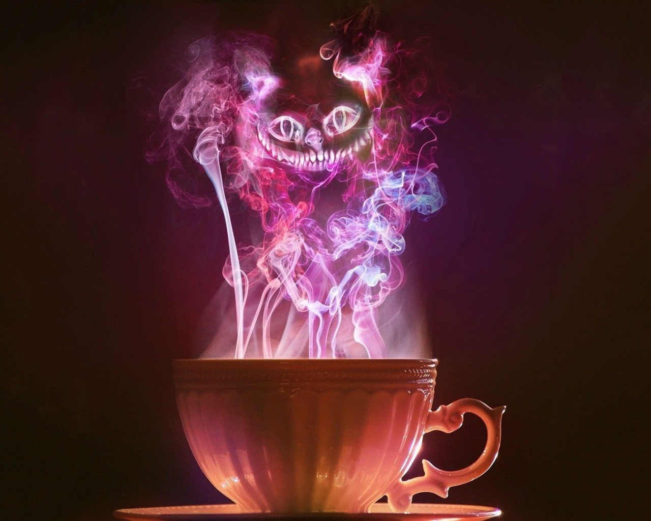 Das Cheshire Cat Mystical Smoke Wallpaper 1280x1024