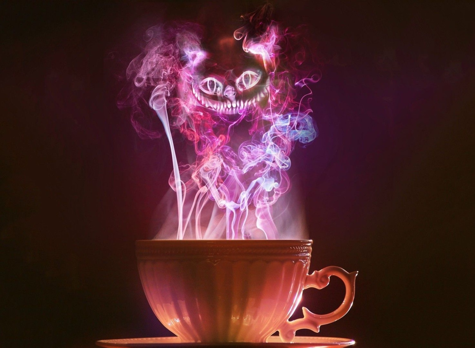 Das Cheshire Cat Mystical Smoke Wallpaper 1920x1408