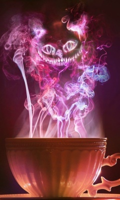 Das Cheshire Cat Mystical Smoke Wallpaper 240x400