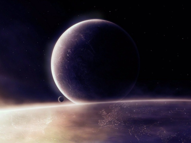 Moon in space wallpaper 640x480