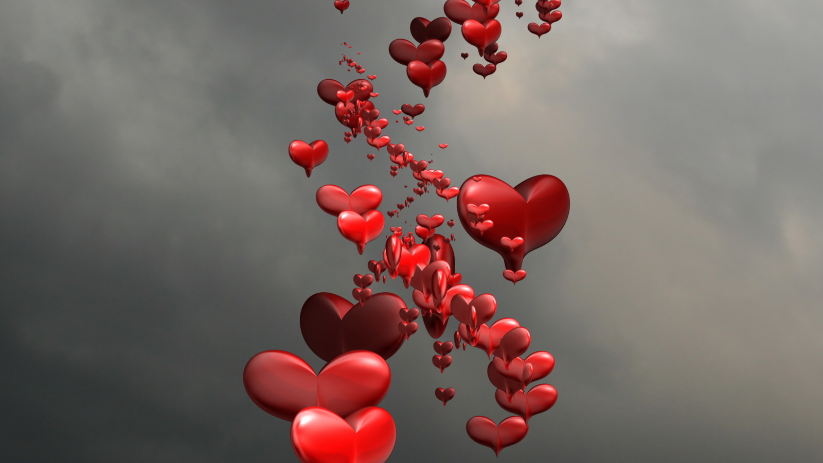 Red Spiral Of Hearts screenshot #1 1600x900