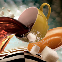 Screenshot №1 pro téma Surrealism Coffee Cup with Sugar cubes 208x208